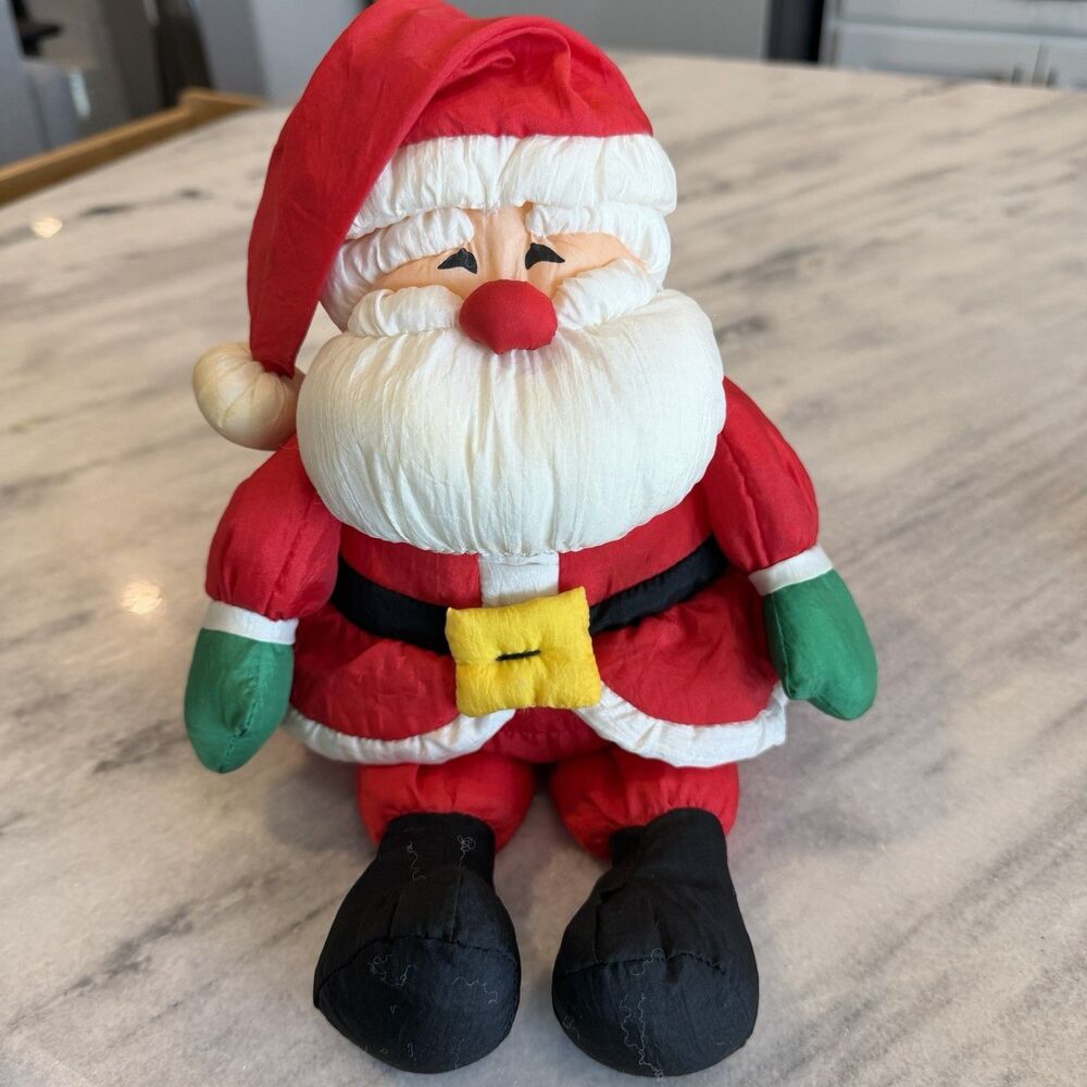 Vintage‎ Hallmark Cards Inc. Nylon Puffy Style Plush Santa Claus Christmas